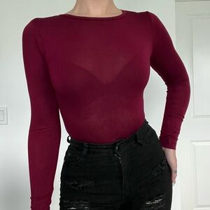 FASHION NOVA burgundy bodysuit